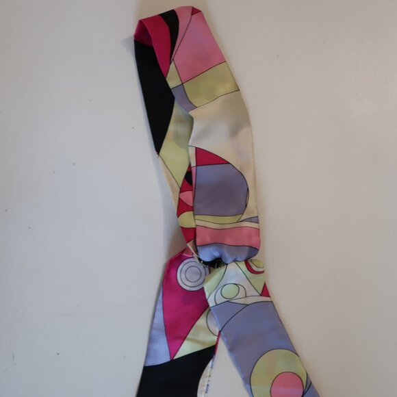 Womens Cara N.Y. Pink Multicolor Geometric Headband Scarf - Picture 9 of 12